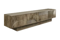 ART DECO Massives TV-Board 200cm braun Mangoholz Lowboard 3D-Front