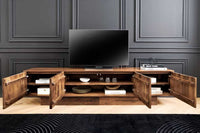 ART DECO Massives TV-Board 200cm braun Mangoholz Lowboard 3D-Front