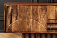 ART DECO Massives TV-Board 200cm braun Mangoholz Lowboard 3D-Front