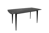 MILANO Moderner Esstisch 160cm anthrazit Keramik schwarze Metallbeine