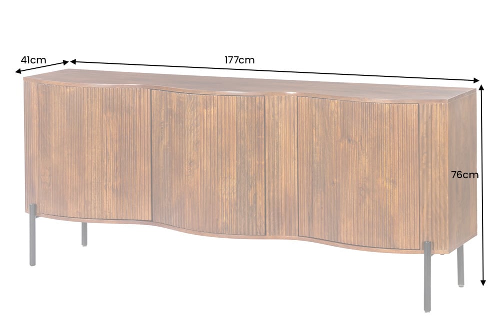 ORGANIC LIVING Solid sideboard 175cm mango wood organic design