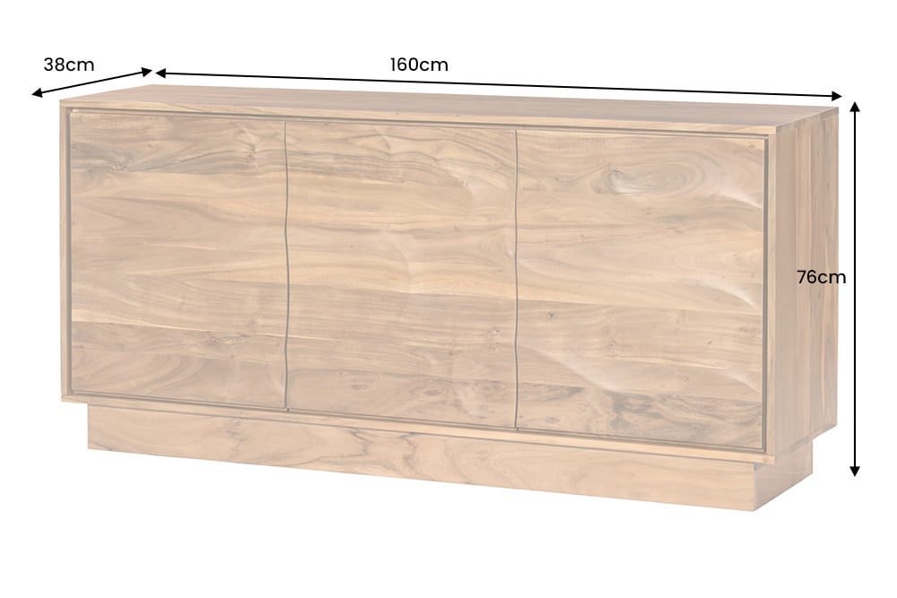 ORGANIC LIVING Solid sideboard 175cm mango wood organic design