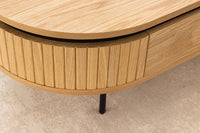 ATELIER Moderner Couchtisch 120cm natur Eiche schwarz mit zwei Schubladen