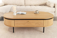 ATELIER Moderner Couchtisch 120cm natur Eiche schwarz mit zwei Schubladen