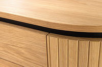 ATELIER Moderner Couchtisch 120cm natur Eiche schwarz mit zwei Schubladen