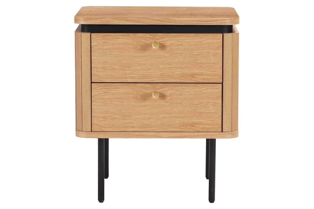 ATELIER Moderner Nachttisch  55cm Eiche Beistelltisch mit Schubladen