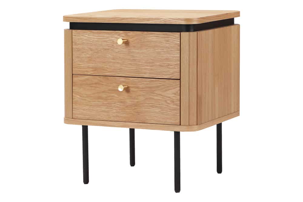 ATELIER Moderner Nachttisch  55cm Eiche Beistelltisch mit Schubladen