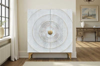 GOLDEN SUNSET Handcrafted highboard 120cm black gold mango wood