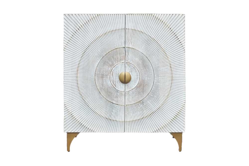 GOLDEN SUNSET Handcrafted highboard 120cm black gold mango wood