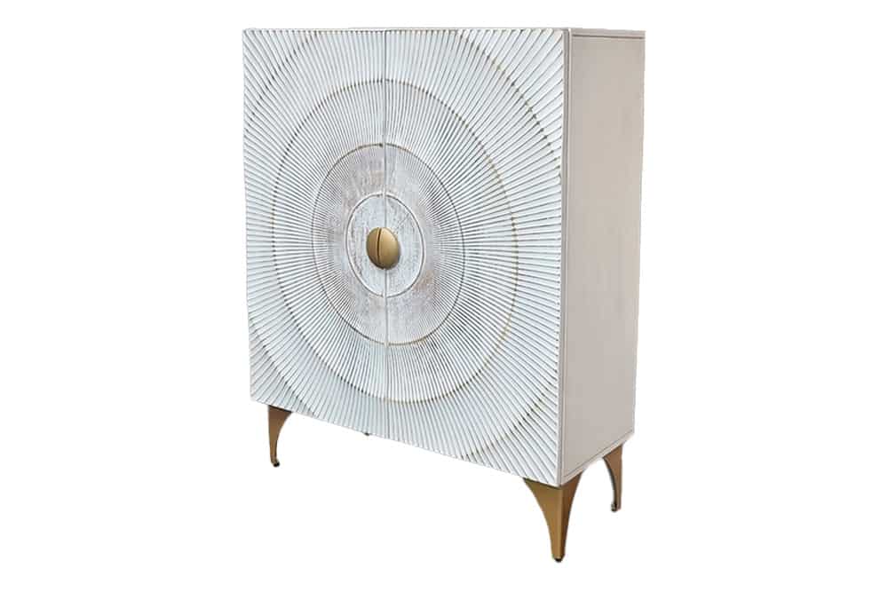 GOLDEN SUNSET Handcrafted highboard 120cm black gold mango wood