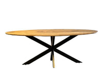 Esstisch Oval Massivholz Natur 160 cm bis 240 cm länge 3cm Platte