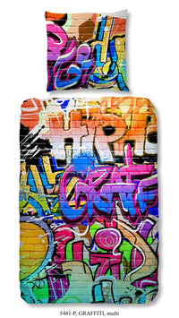Kinderbettwäsche Graffiti Bettwäsche-Set