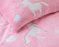 Kinderbettwäsche Glow in the Dark Einhorn-Rosa