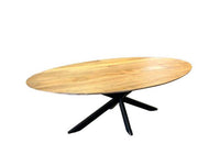 Esstisch Oval Massivholz Natur 160 cm bis 240 cm länge 3cm Platte