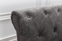 KENSINGTON Chesterfield double bed dark gray queen size upholstered bed