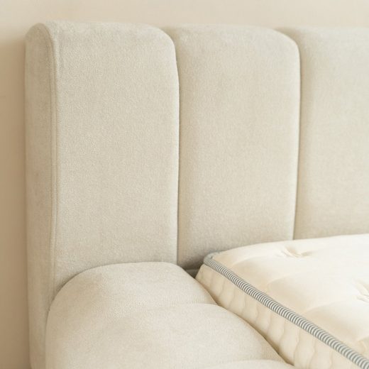 Sitheim-Europe upholstered bed Adore design bed incl. hybrid pocket mattresses 26 cm (1x bed frame, 2x slatted frames, 1x mattress)