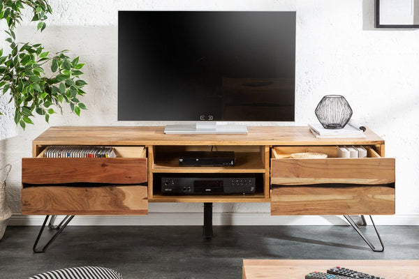 WAVE Design TV Board 160cm black mango solid wood