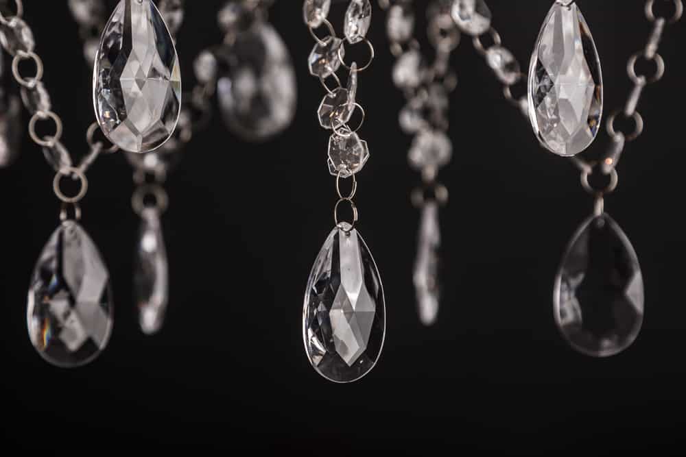 Eleganter Kronleuchter DIAMONDS S 40cm silber Acryl 5-armig Barock Design