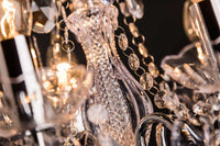 Eleganter Kronleuchter DIAMONDS S 40cm silber Acryl 5-armig Barock Design