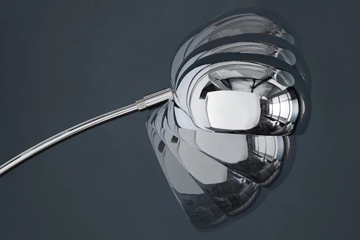FIVE LIGHTS Design Bogenlampe 205cm chrom Stehlampe mit schwarzem Marmorfuß