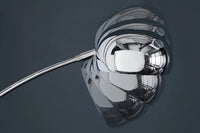 FIVE LIGHTS Design Bogenlampe 205cm chrom Stehlampe mit schwarzem Marmorfuß