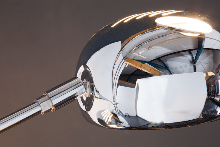 FIVE LIGHTS Design Bogenlampe 205cm chrom Stehlampe mit schwarzem Marmorfuß