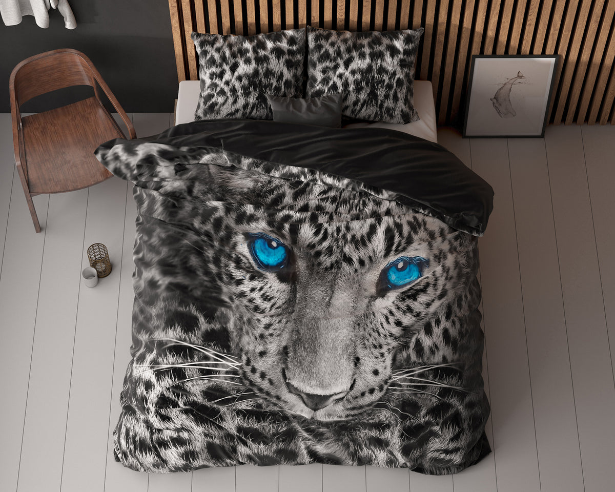 Bettwäsche Gepard Grau Bettbezug mit Kissenbezug