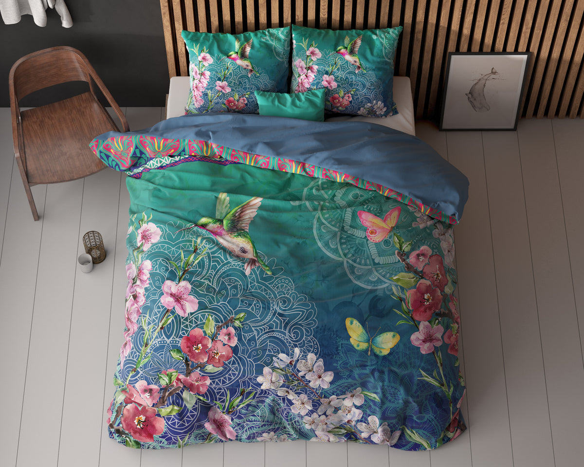 Bettwäsche Set Bettbezug und Kissen - Brenda Blue