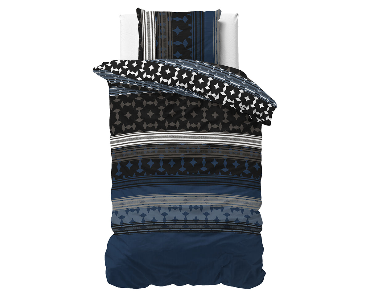 Berna Bettbezug Scanda Marineblau mit Kissenbezug