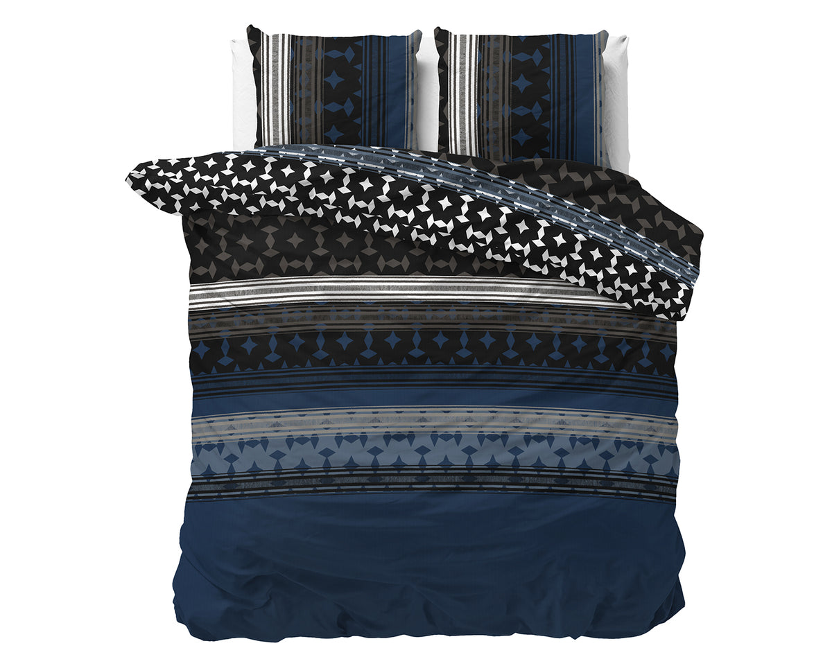Berna Bettbezug Scanda Marineblau mit Kissenbezug