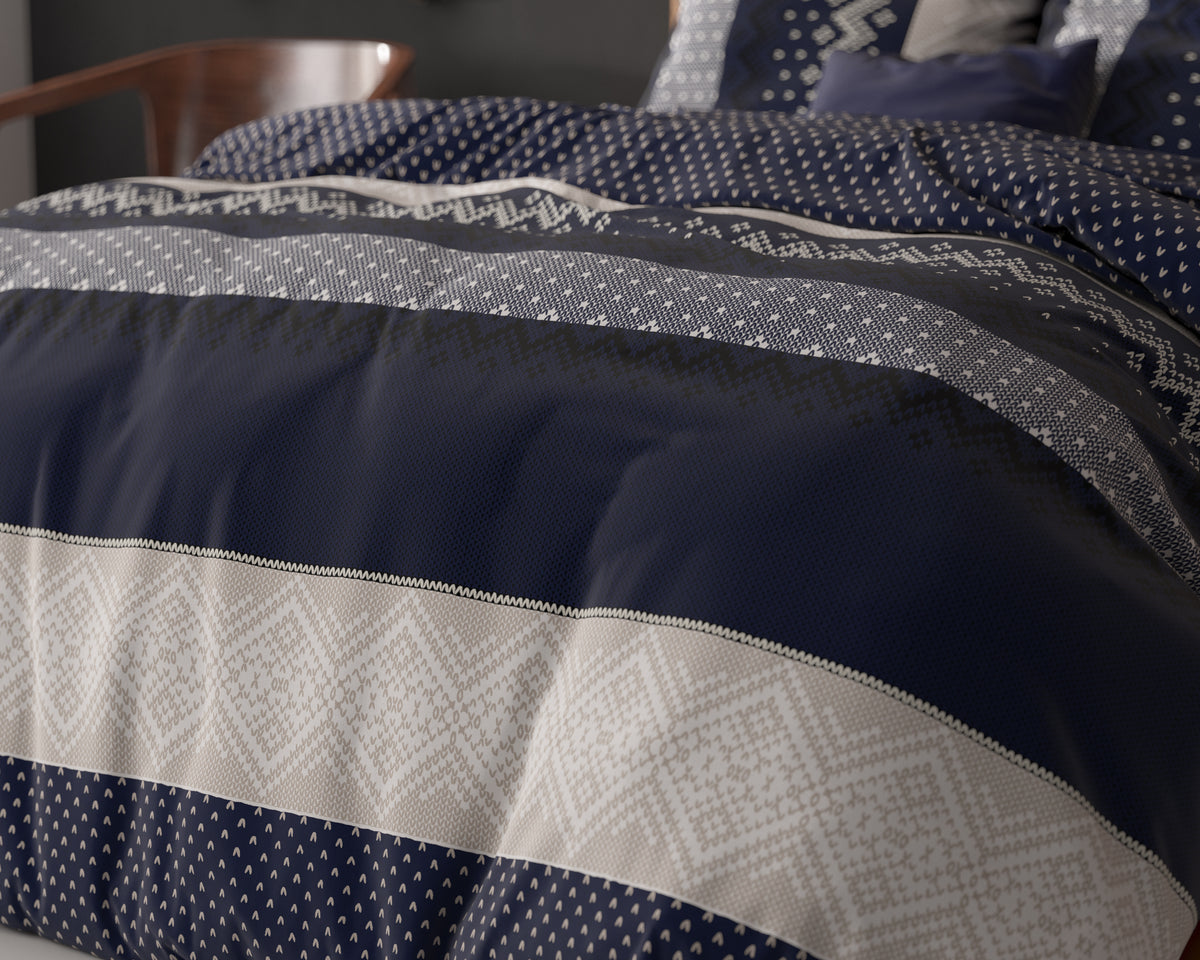 Bettwäsche Set Bettbezug und Kissen - Elisabeth Navy