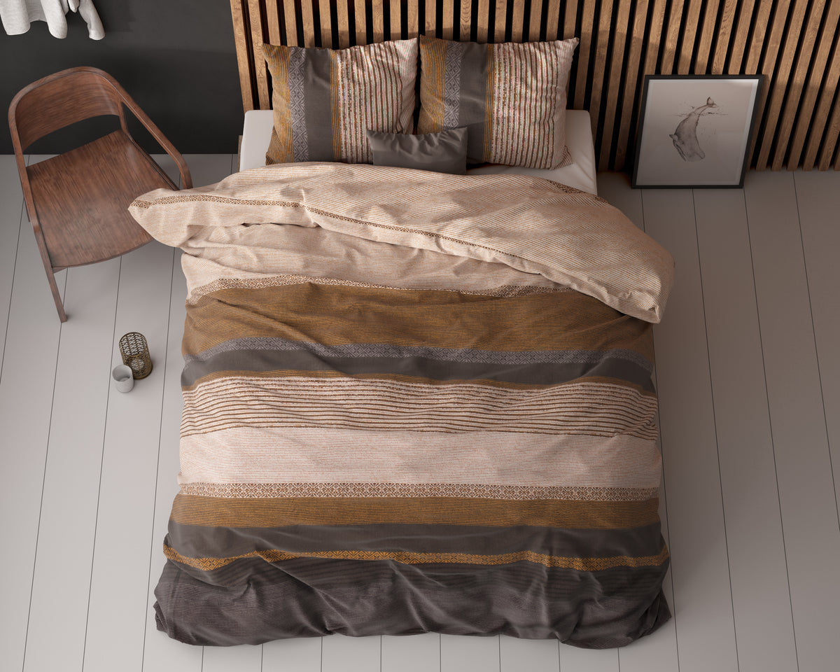 Bettwäsche Set Bettbezug und Kissen - Marina Taupe