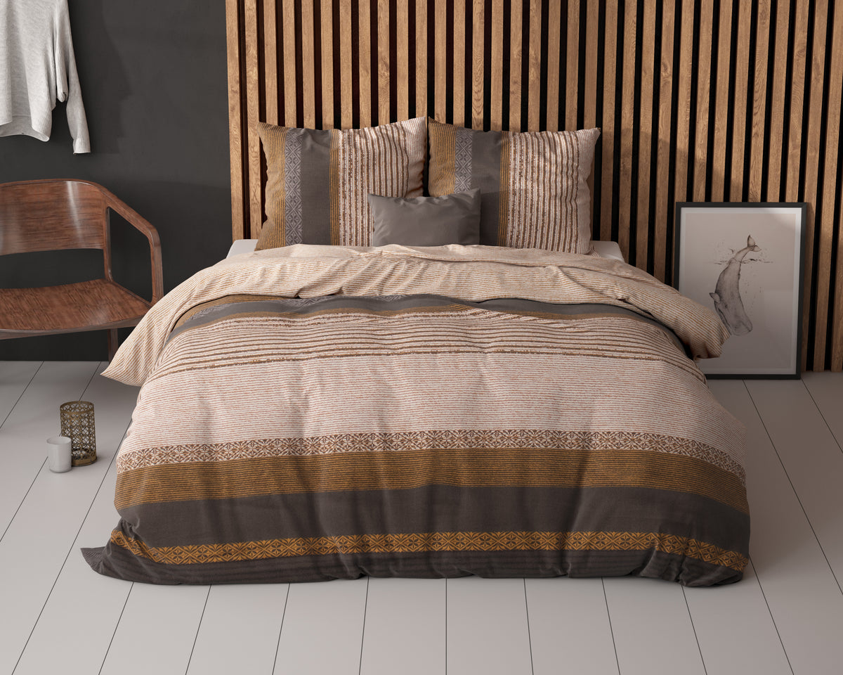 Bettwäsche Set Bettbezug und Kissen - Marina Taupe