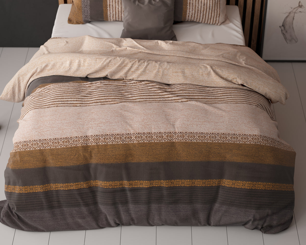 Bettwäsche Set Bettbezug und Kissen - Marina Taupe
