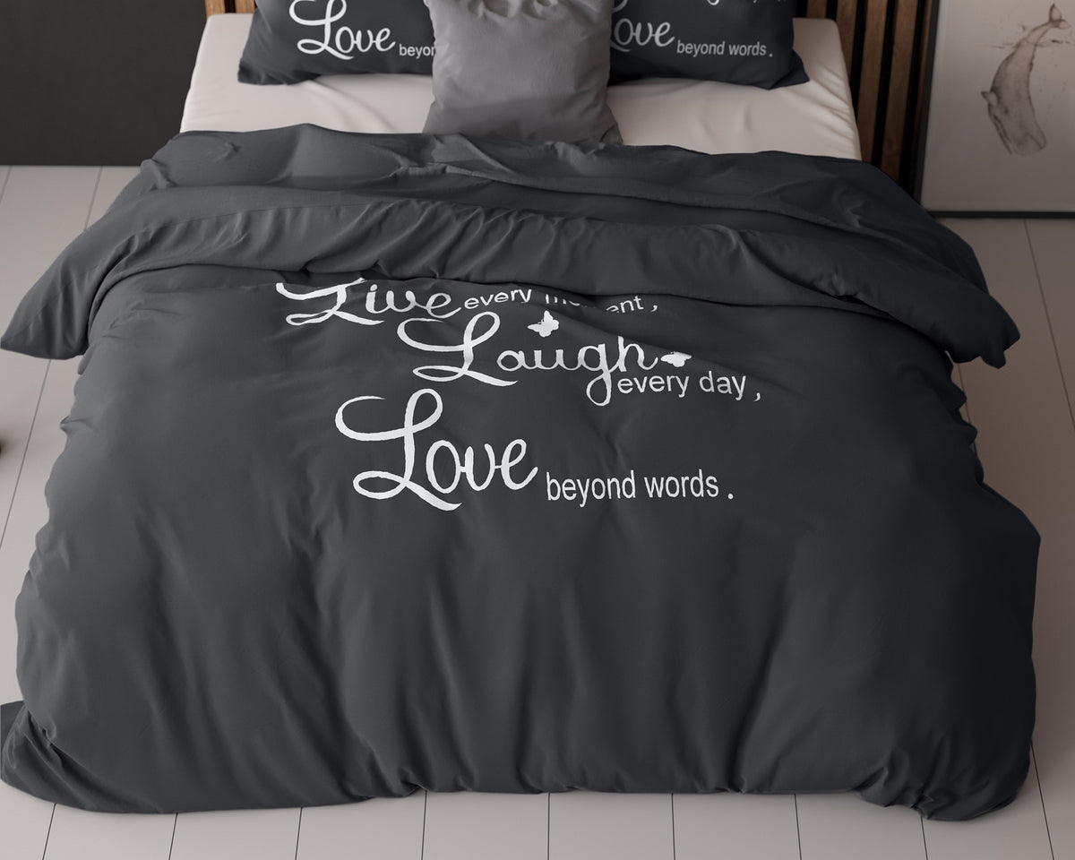 Live, laugh and love Bettbezug mit Kissenbezug