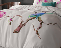 Bettwäsche Magnolien Weiß Bettbezug mit Kissenbezug