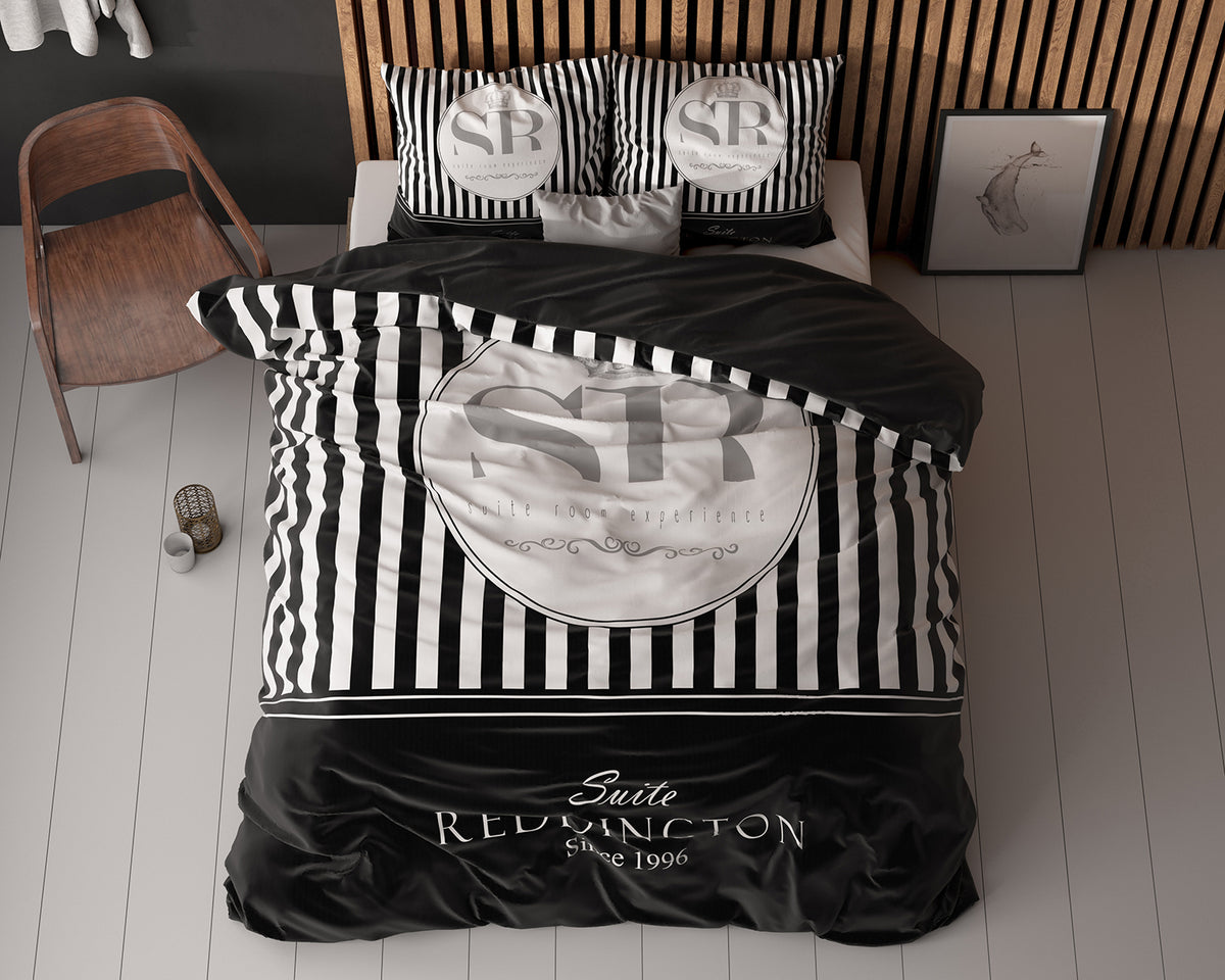 Bettwäsche Reddington Schwarz Bettbezug mit Kissenbezug