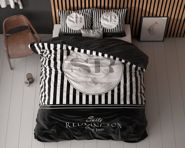 Bettwäsche Reddington Schwarz Bettbezug mit Kissenbezug