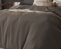 Bettwäsche Königspalast Taupe Bettbezug mit Kissenbezug