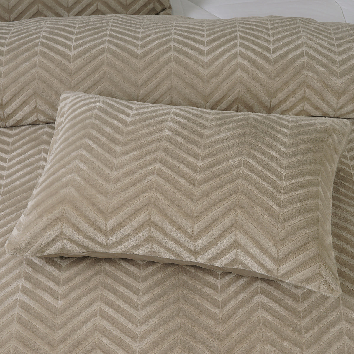 Bettwäsche Chevron Teddy Bettbezug mit Kissenbezug