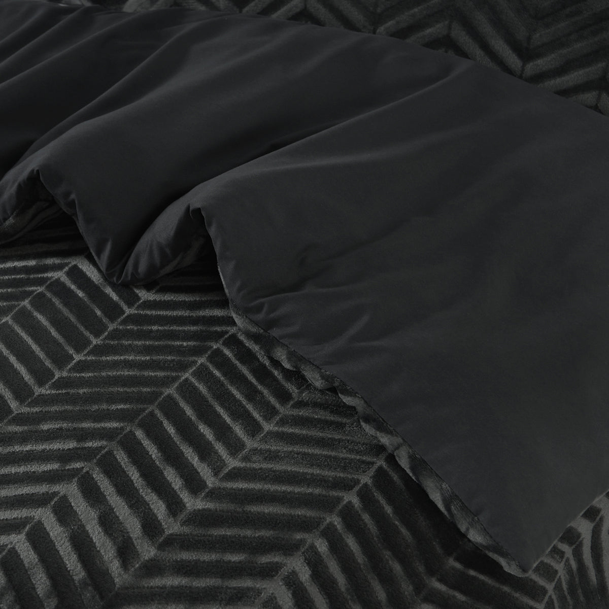 Bettwäsche Chevron Teddy Bettbezug mit Kissenbezug