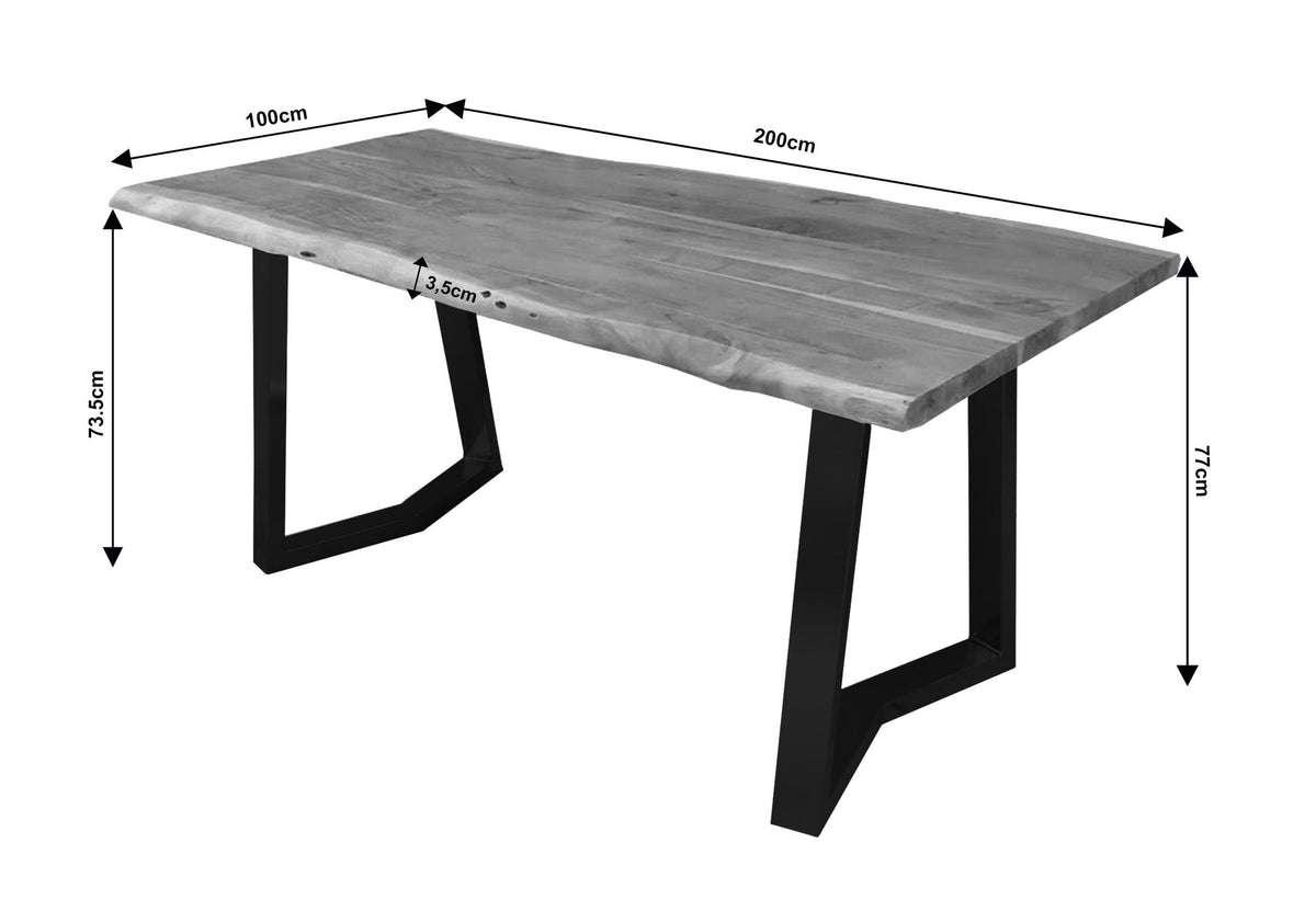 Esstisch PHOENIX Massiver Baumstamm Esstisch Akazie 3,5cm