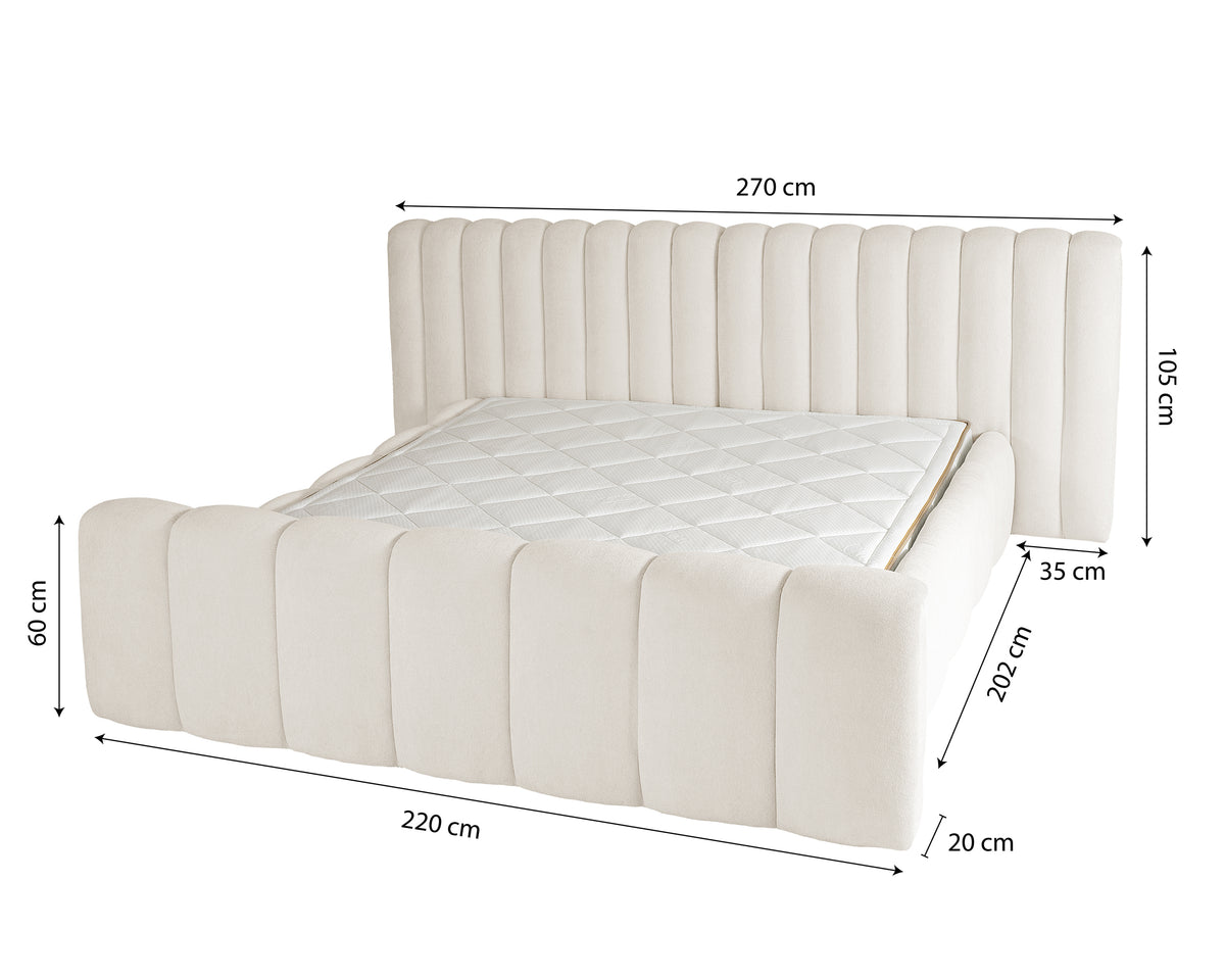 Adore Chic Designerbett Beige ohne Matratze