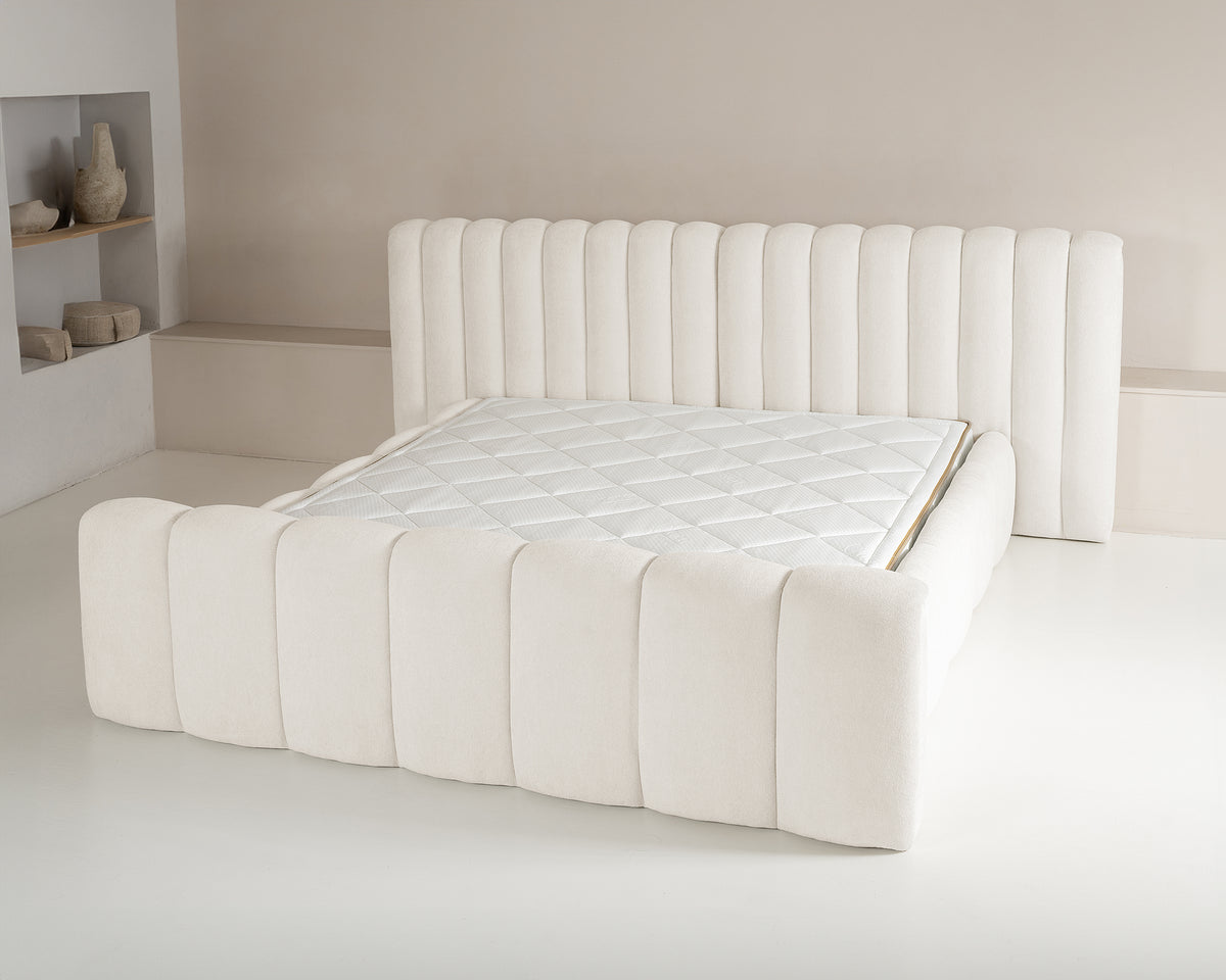 Adore Chic Designerbett Beige ohne Matratze