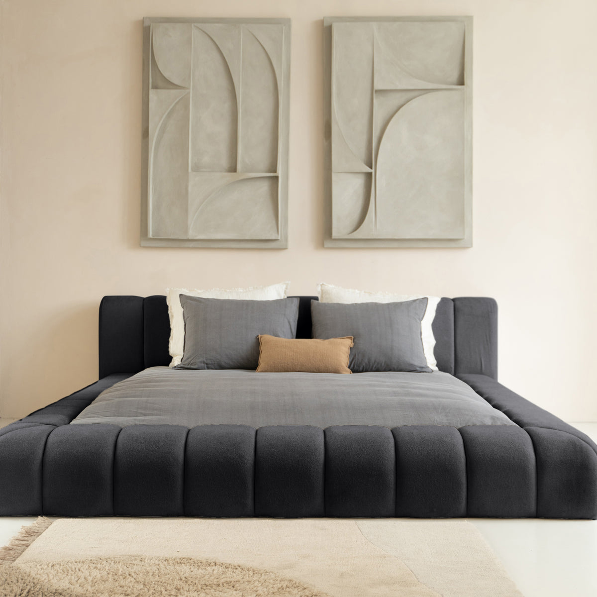 Sitheim-Europe upholstered bed Adore design bed incl. hybrid pocket mattresses 26 cm (1x bed frame, 2x slatted frames, 1x mattress)