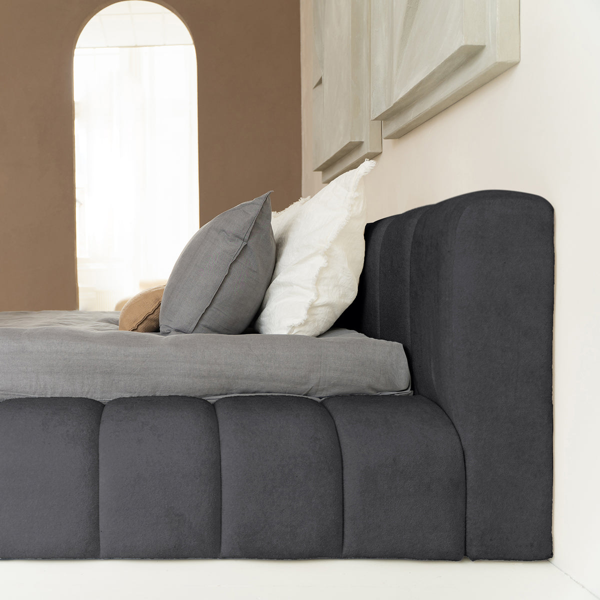 Sitheim-Europe upholstered bed Adore design bed incl. hybrid pocket mattresses 26 cm (1x bed frame, 2x slatted frames, 1x mattress)