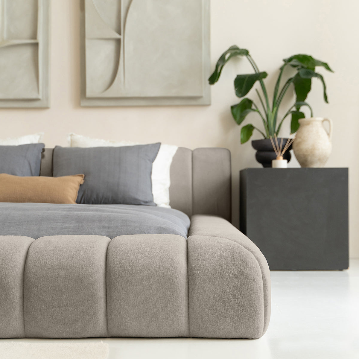 Sitheim-Europe upholstered bed Adore design bed incl. hybrid pocket mattresses 26 cm (1x bed frame, 2x slatted frames, 1x mattress)