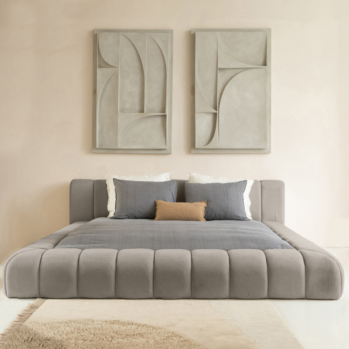 Sitheim-Europe upholstered bed Adore design bed incl. hybrid pocket mattresses 26 cm (1x bed frame, 2x slatted frames, 1x mattress)