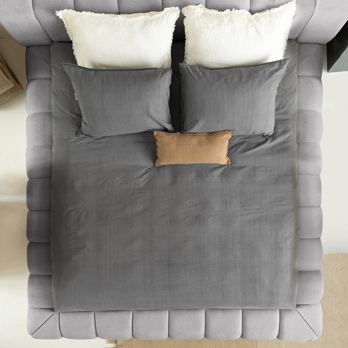 Sitheim-Europe upholstered bed Adore design bed incl. hybrid pocket mattresses 26 cm (1x bed frame, 2x slatted frames, 1x mattress)
