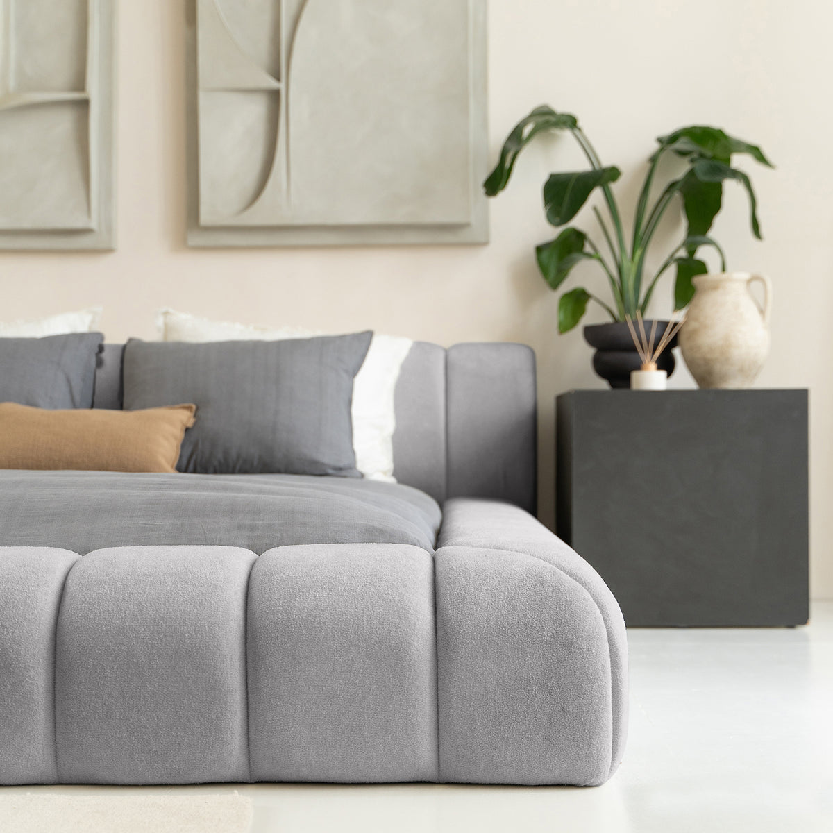 Sitheim-Europe upholstered bed Adore design bed incl. hybrid pocket mattresses 26 cm (1x bed frame, 2x slatted frames, 1x mattress)